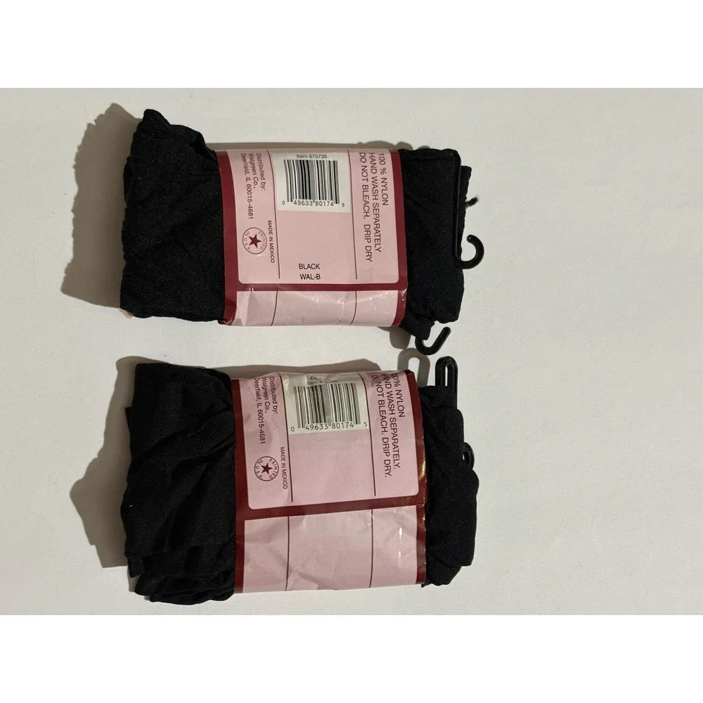 Perfection Footed Tights Lot Of 2 Black  Fits 5' -5' 8